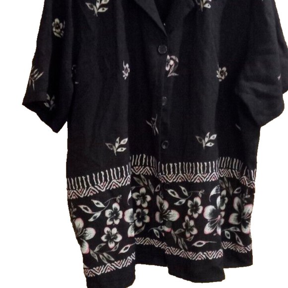Premier International Plus Size Womans Shirt size 22 black blouse button front - Picture 2 of 3